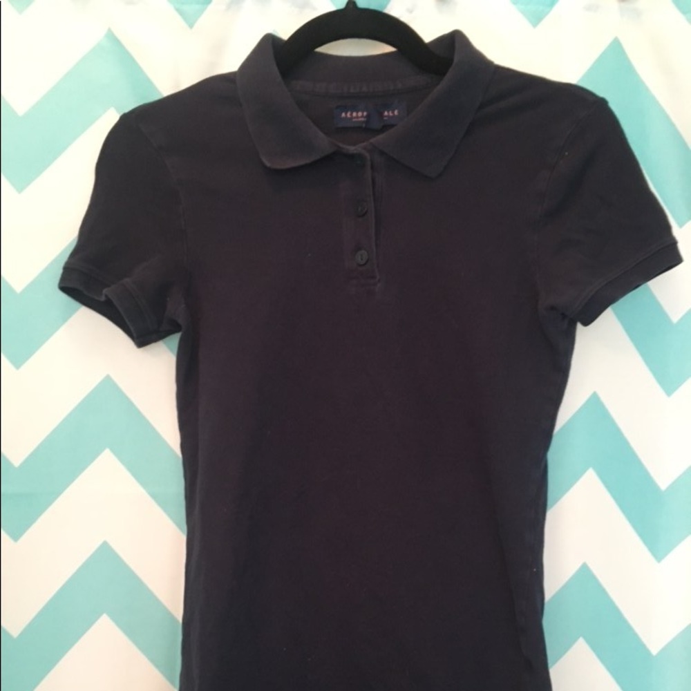 Aèropostal navy blue collared tee-shirt